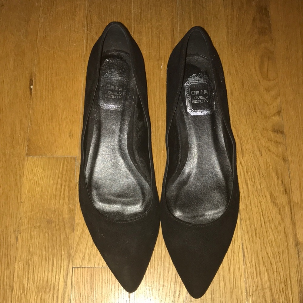 Black Suede Kitten Heels